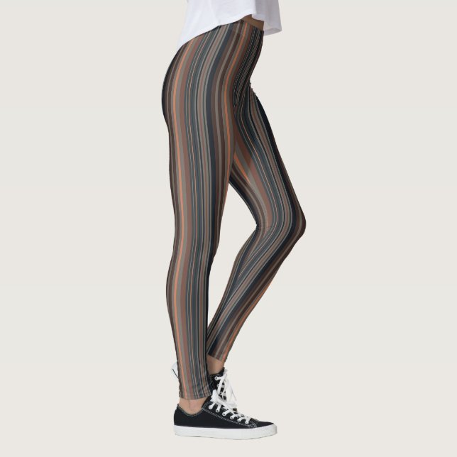 Dunkles Waldstreifen-Design  Leggings (Rechts)