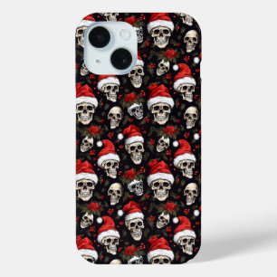 Dunkles Weihnachts-Schädel-Nikolaus-Muster Gotisch Case-Mate iPhone Hülle