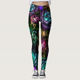 Dunkles Wunderland Bold Glamour Floral Blumen Leggings