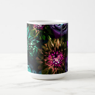 Dunkles Wunderland Fette Glamour Blumen Blüten Kaffeetasse