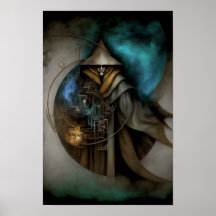 Dunkles Zauberer Fantasy Poster | Zauberer Dekorat