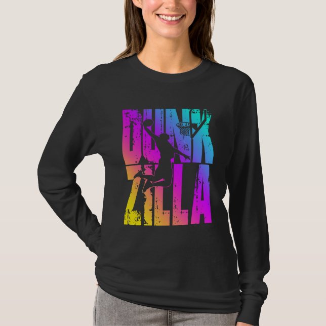 Dunkzilla Basketball Player Basketballer Sports Du T-Shirt (Vorderseite)