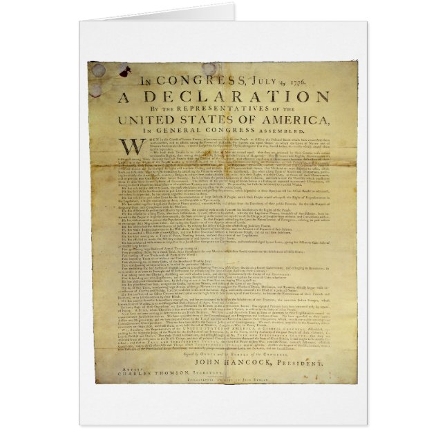 Dunlap Breitseiten-Unabhängigkeitserklärung 1774 (Vorne)