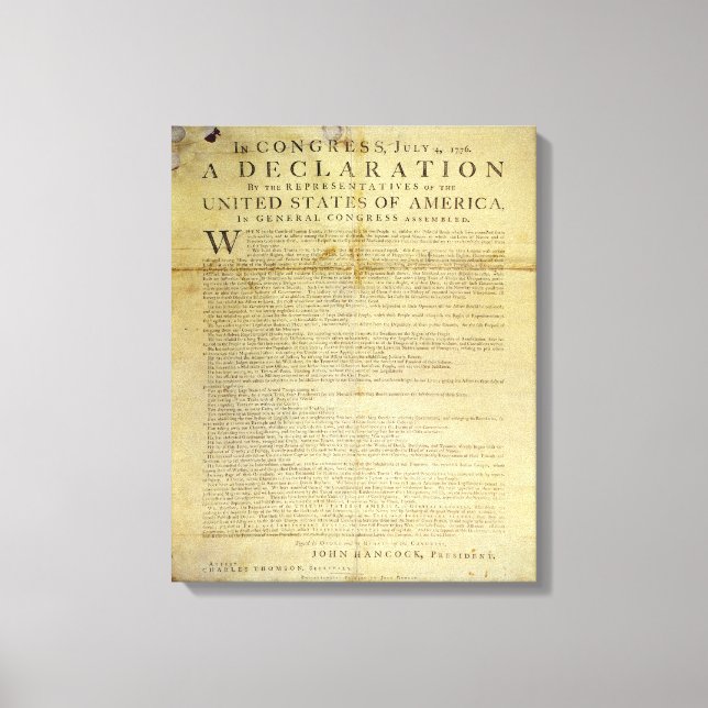 Dunlap Broadside Declaration of Independence 1774 Leinwanddruck (Vorderseite)