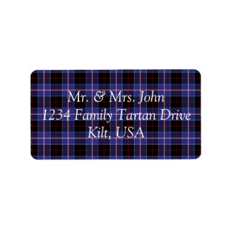 Dunlap Tartan Label Adressaufkleber