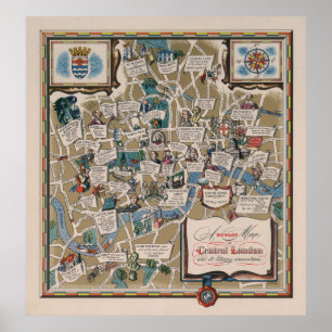 Dunlop-Karte - Literarische Sehenswürdigkeiten von Poster