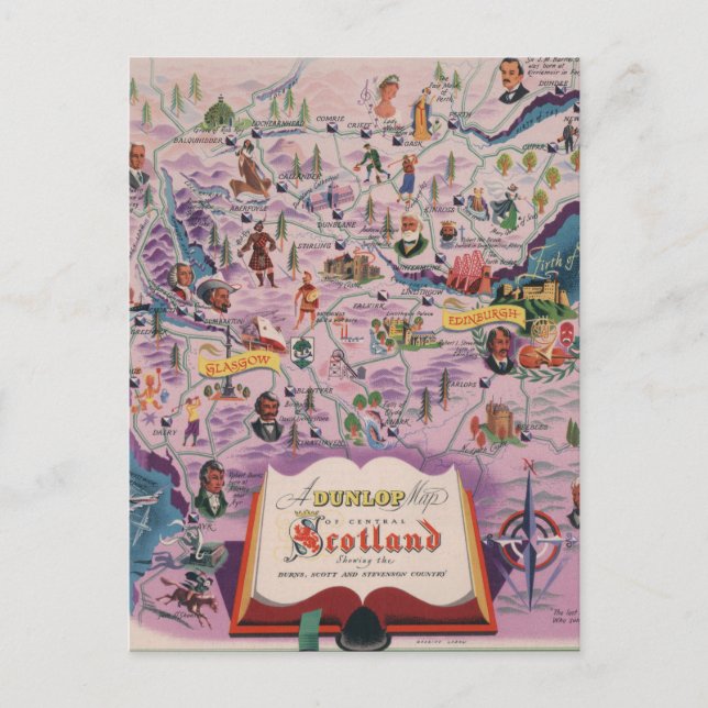 Dunlop Karte von Central Scotland (Vorderseite)