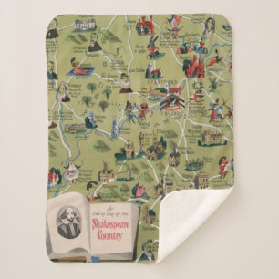 Dunlop Karte von Shakespeare-Land, England Sherpadecke