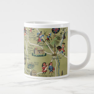 Dunlop Map of Shakespeare Country, England Jumbo-Tasse