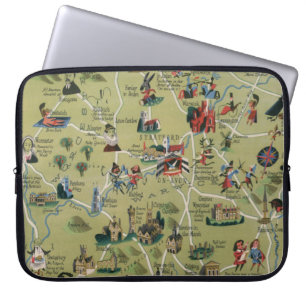 Dunlop Map of Shakespeare Country, England Laptopschutzhülle