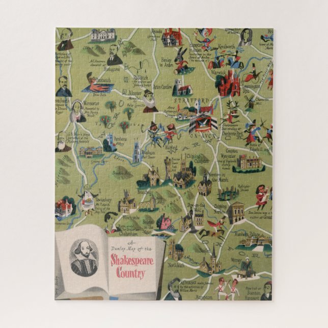 Dunlop Map of Shakespeare Country, England Puzzle (Vertikal)