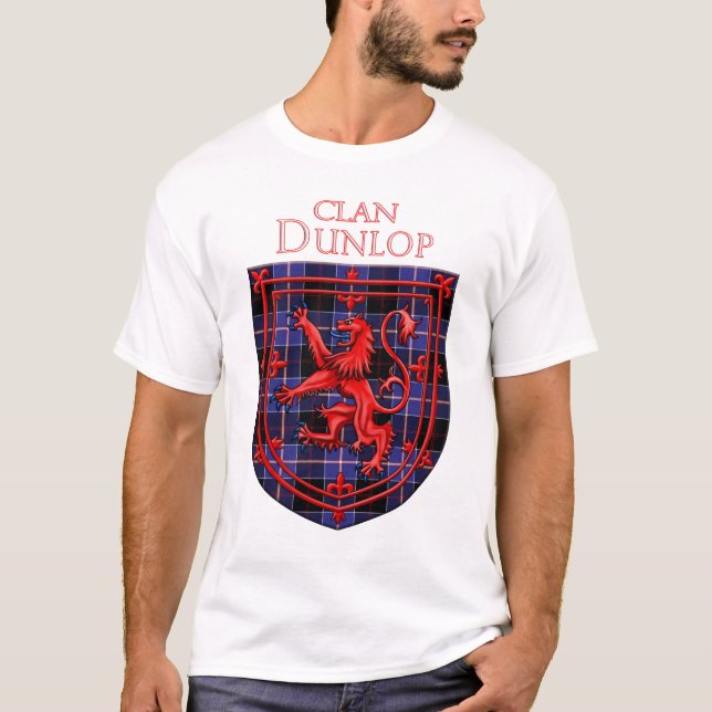 Dunlop Tartan Scottish Kariert Lion Rampant T-Shirt (Vorderseite)