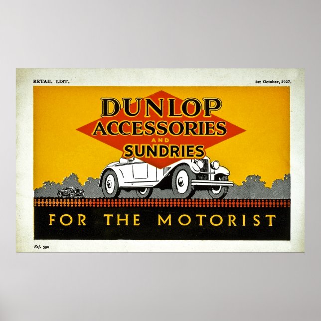 Dunlop Zubehör und Sonnen für den Motorist Poster (Vorne)