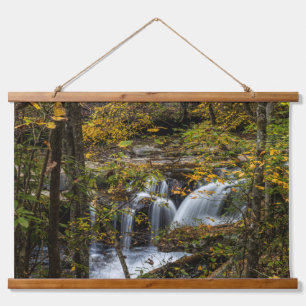 Dunloup Creek Falls   West Virginia Wandteppich Mit Holzrahmen