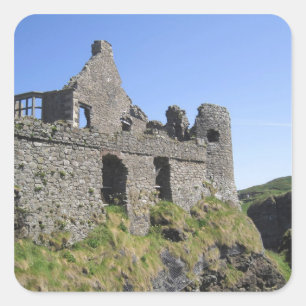 Dunluce Castle bei Bushmills und Portrush, 3 Quadratischer Aufkleber