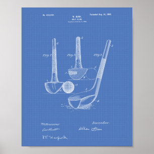 Dunn Golf Club 1900 Patentart - Blueprint Poster