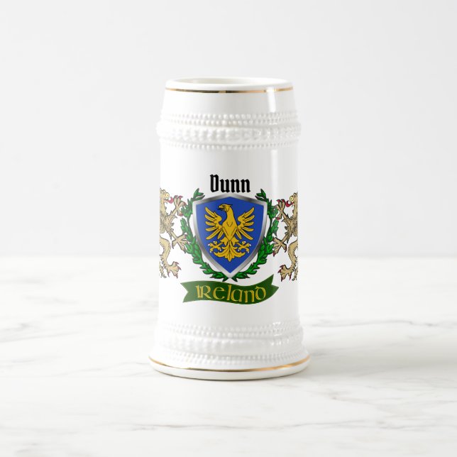 Dunn/O'Dunn Irish Shield Personalisiert Beer Stein Bierglas (Mittel)