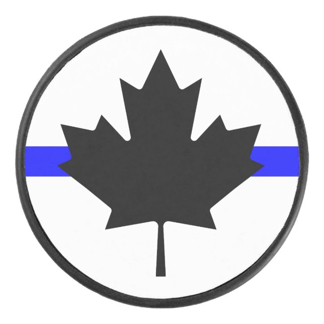 Dünnblaue Linie - Kanada-Version Eishockey Puck (Vorderseite)