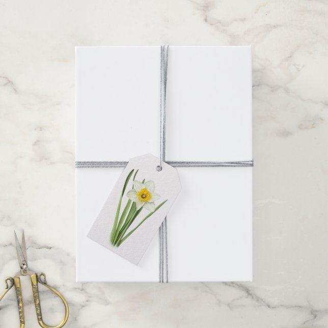 Dünnblütendesign Botanische Kunst Geschenkanhänger (Mit Garn)