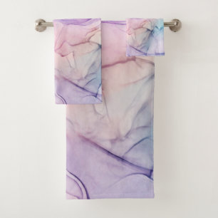 Dünne Ätherische Pastell-Wasserfarbe Tinten-Fantas Badhandtuch Set