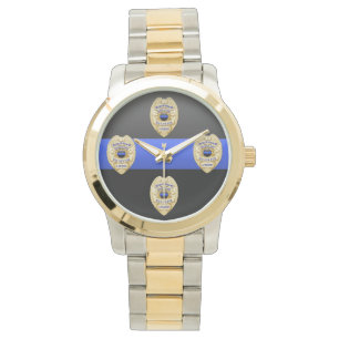 Dünne blaue Linie Abzeichen Armbanduhr