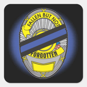 Dünne blaue Linie Abzeichen Quadratischer Aufkleber