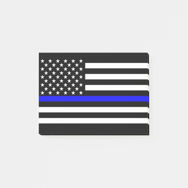 Dünne blaue Linie, amerikanisches Flag Grafische D Post-it Klebezettel (Vorderseite)