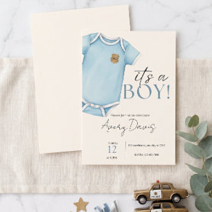 Dünne Blaue Linie Baby Shower Einladung, Polizei Einladung