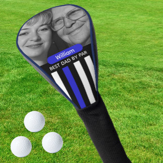 Dünne blaue Linie, Bester Vater, Foto, Monogramm, Golf Headcover