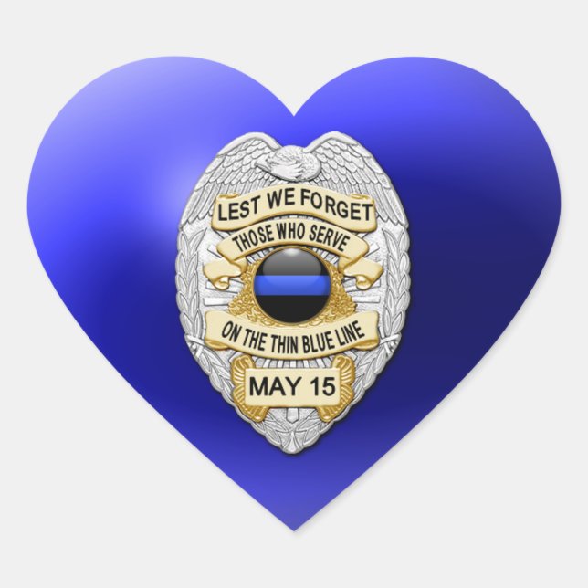 Dünne blaue Linie Eins-a-Kind Herz-Aufkleber (Vorderseite)