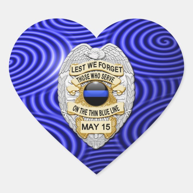 Dünne blaue Linie Eins-a-Kind Herz-Aufkleber (Vorderseite)