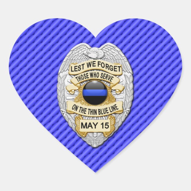 Dünne blaue Linie Eins-a-Kind Herz-Aufkleber (Vorderseite)