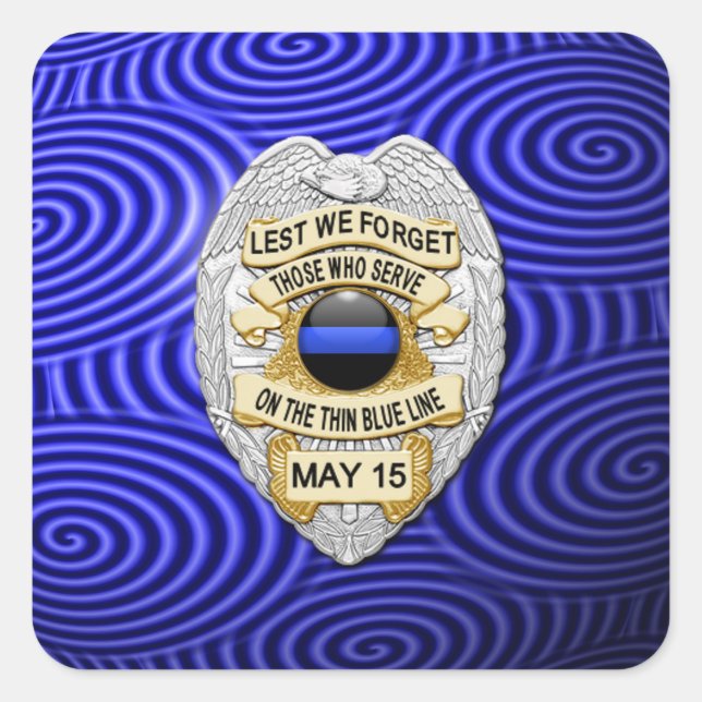 Dünne blaue Linie Eins-a-Kind Quadratischer Aufkleber (Vorderseite)