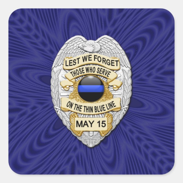 Dünne blaue Linie Eins-a-Kind Quadratischer Aufkleber (Vorderseite)