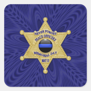 Dünne blaue Linie Eins-a-Kind Quadratischer Aufkleber