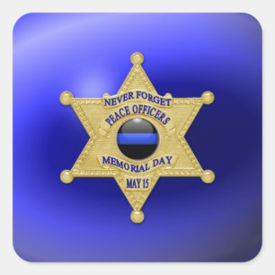 Dünne blaue Linie Eins-a-Kind Quadratischer Aufkleber