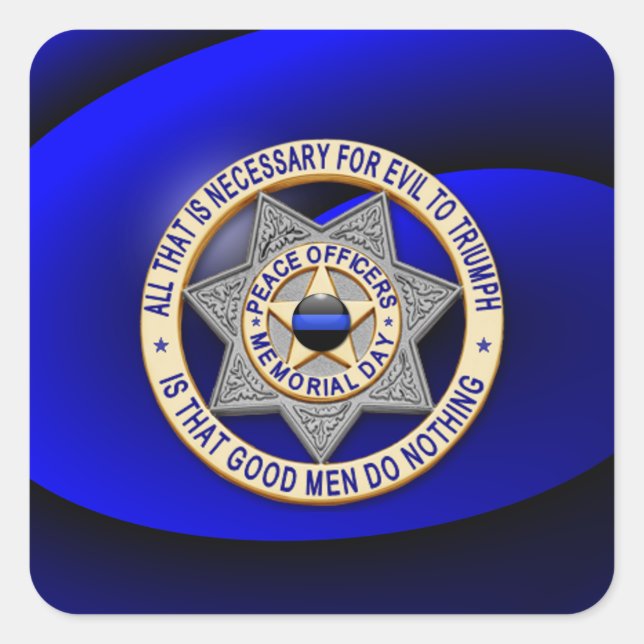 Dünne blaue Linie Eins-a-Kind Quadratischer Aufkleber (Vorderseite)