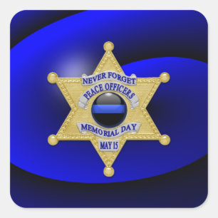 Dünne blaue Linie Eins-a-Kind Quadratischer Aufkleber