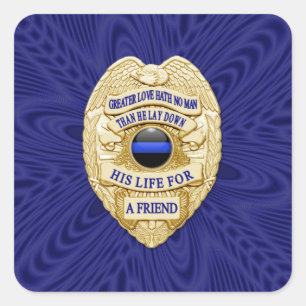 Dünne blaue Linie Eins-a-Kind Quadratischer Aufkleber