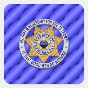 Dünne blaue Linie Eins-a-Kind Quadratischer Aufkleber