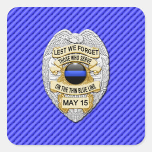 Dünne blaue Linie Eins-a-Kind Quadratischer Aufkleber