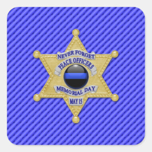 Dünne blaue Linie Eins-a-Kind Quadratischer Aufkleber