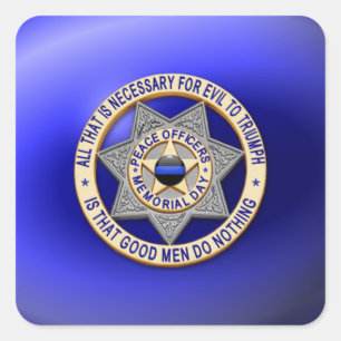 Dünne blaue Linie Eins-a-Kind Quadratischer Aufkleber