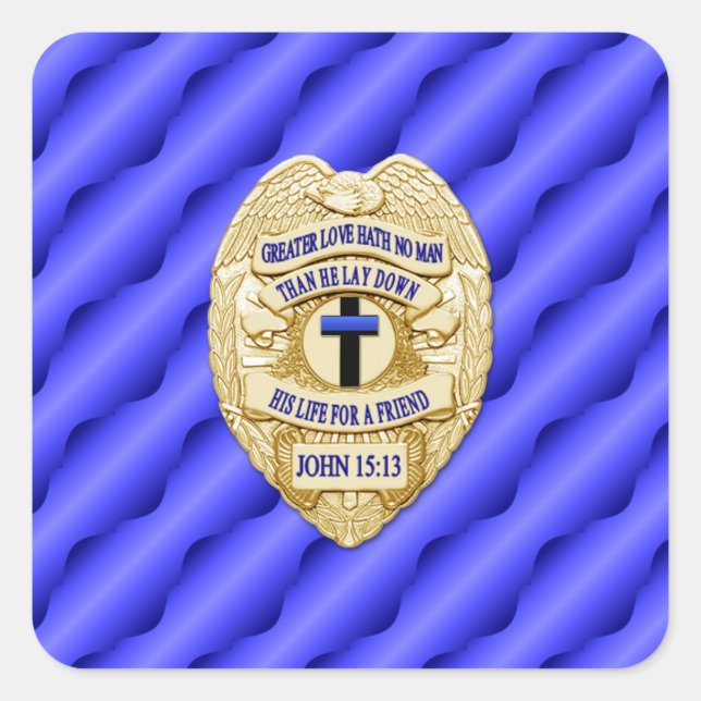 Dünne blaue Linie Eins-a-Kind Quadratischer Aufkleber (Vorderseite)