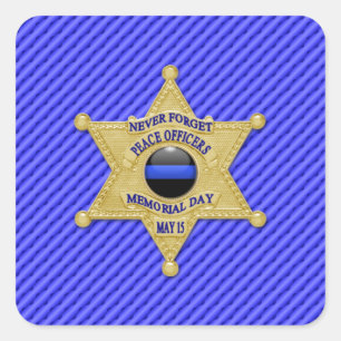 Dünne blaue Linie Eins-a-Kind Quadratischer Aufkleber