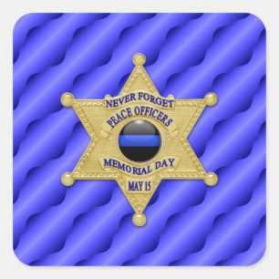 Dünne blaue Linie Eins-a-Kind Quadratischer Aufkleber