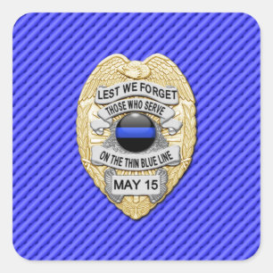 Dünne blaue Linie Eins-a-Kind Quadratischer Aufkleber