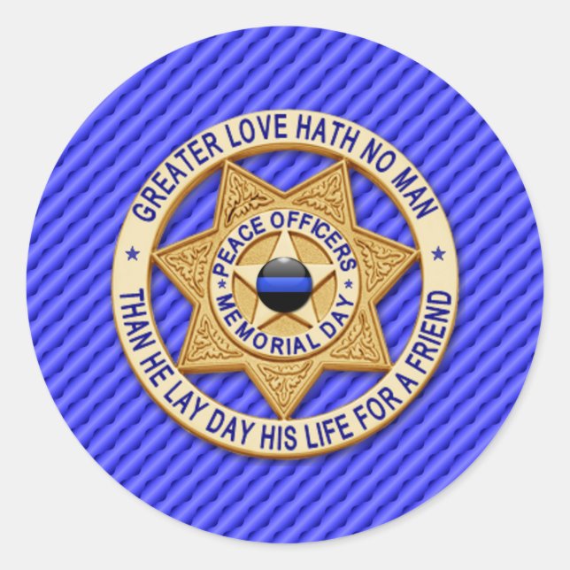 Dünne blaue Linie Eins-a-Kind Runder Aufkleber (Vorderseite)