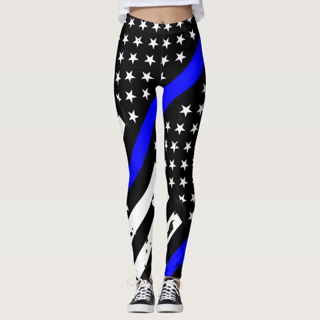 Dünne blaue Linie Leggings (Vorderseite)