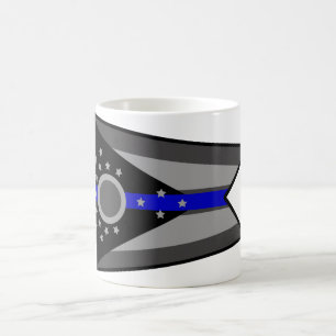 DÜNNE BLAUE LINIE OHIO-STAATS-FLAGGEN-KAFFEE-TASS TASSE